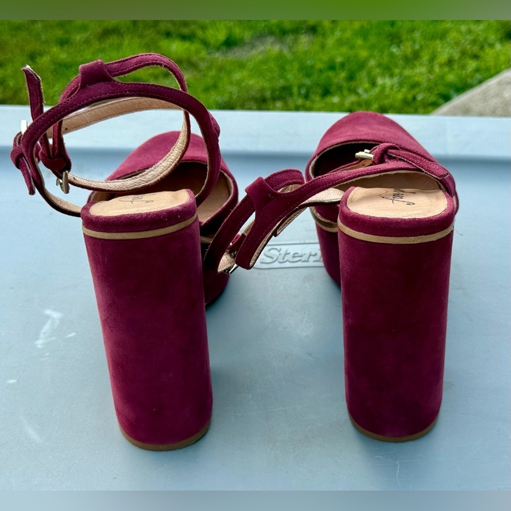 ⛵️Free People Velvet Remi Double Strap Platform Heels - Picture 13 of 16